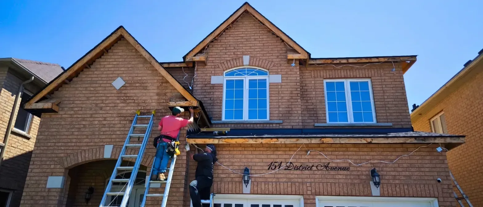 District Ave. Soffit, Facia, Eavestrough, and Pot Light installation project